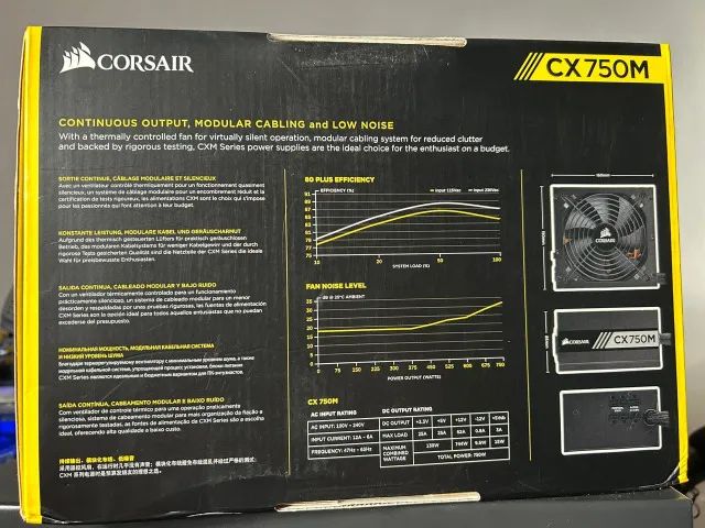 Fonte Corsair Cx 750M semi modular - Foto 2