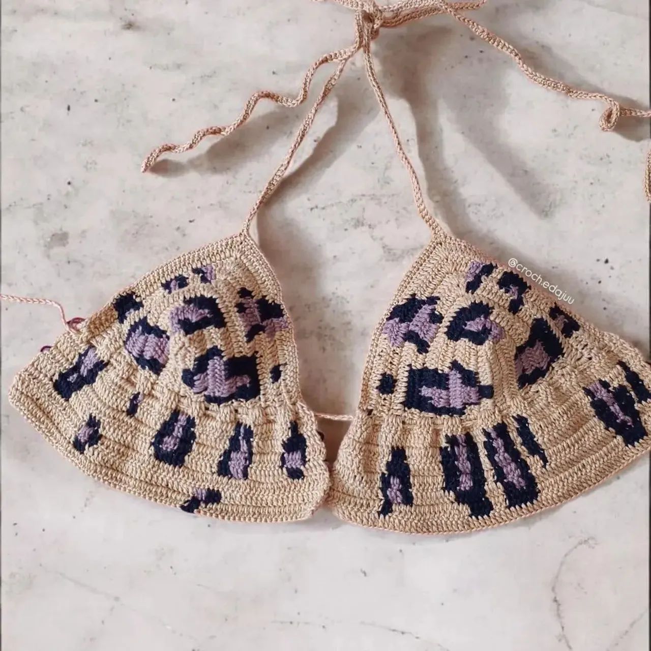 Top Onça Pintada Crochê 