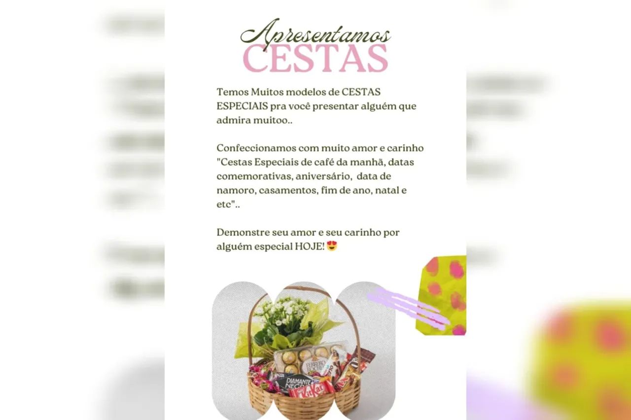 Cestas de Café  da Manhã/Tarde, datas comemorativas e etc..