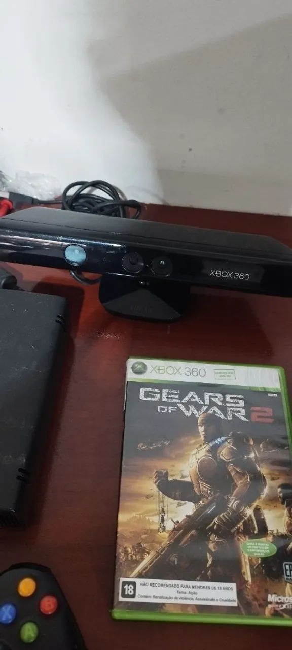 Xbox 360 slim bloqueado com gears 2 original - Foto 3