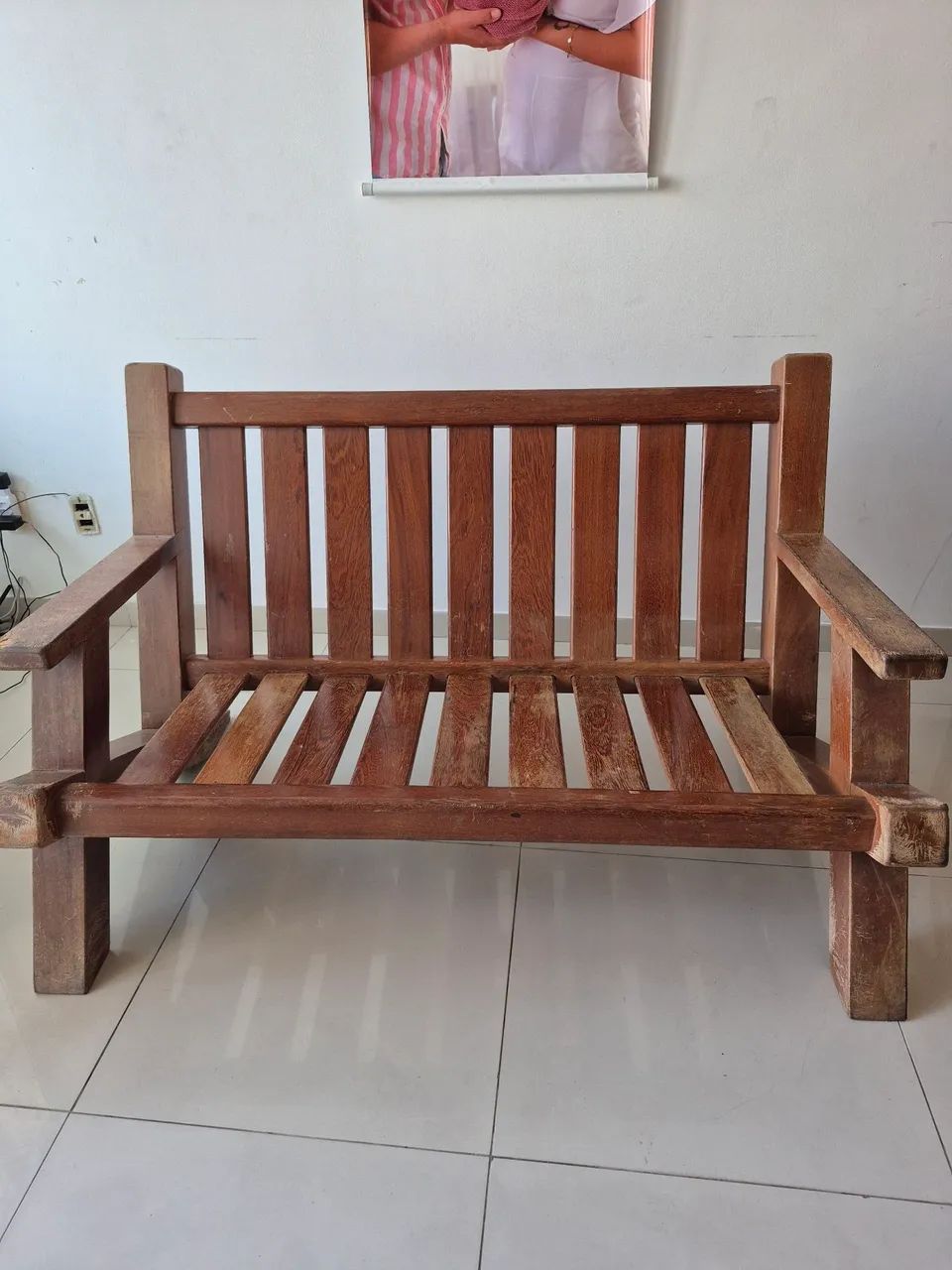 Sofá Rústico 100% de madeira. (Valor negociável) - Foto 2