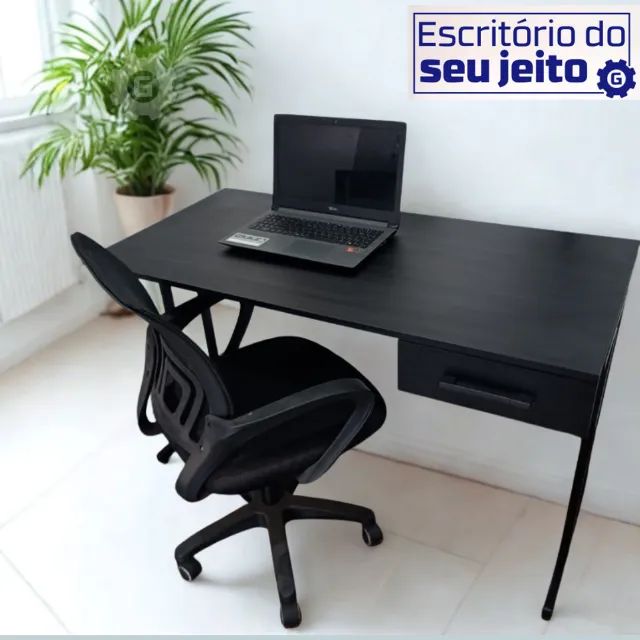 Escrivaninha Nova Reforçada com Gaveta 1,20M Mesa Multiuso Escritório Computador Notebook - Foto 3
