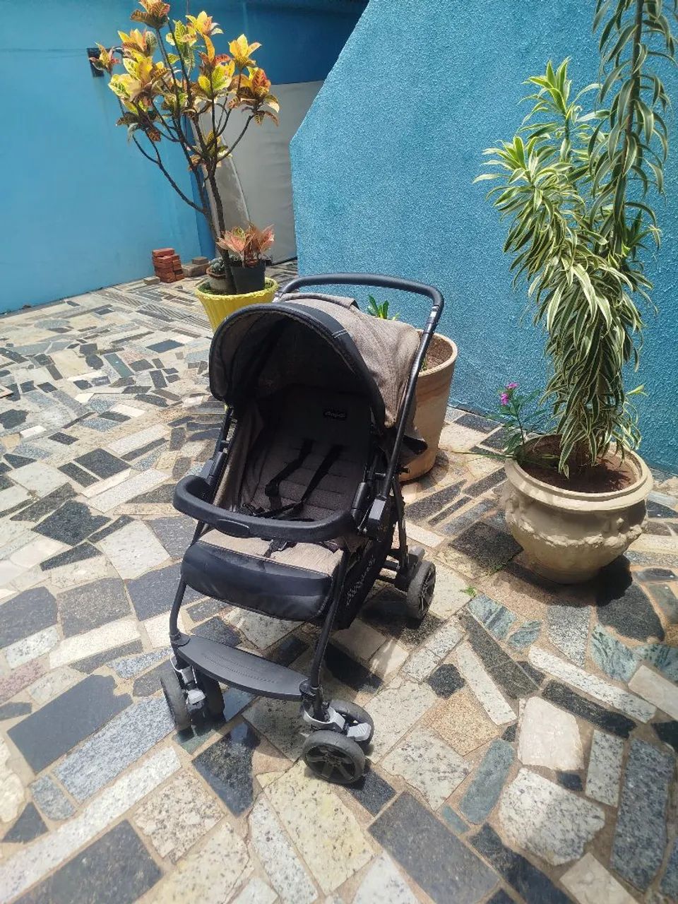 Carrinho de bebê Rio K - Mesclado Preto - Foto 2