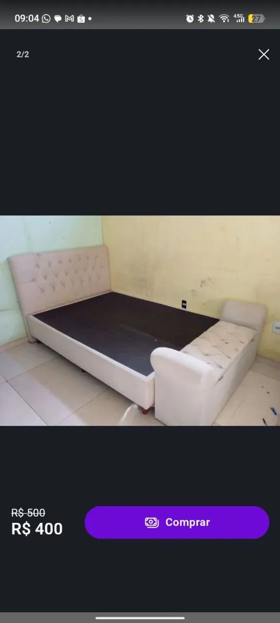 Cama de casal com cabeceira e baú - Foto 2