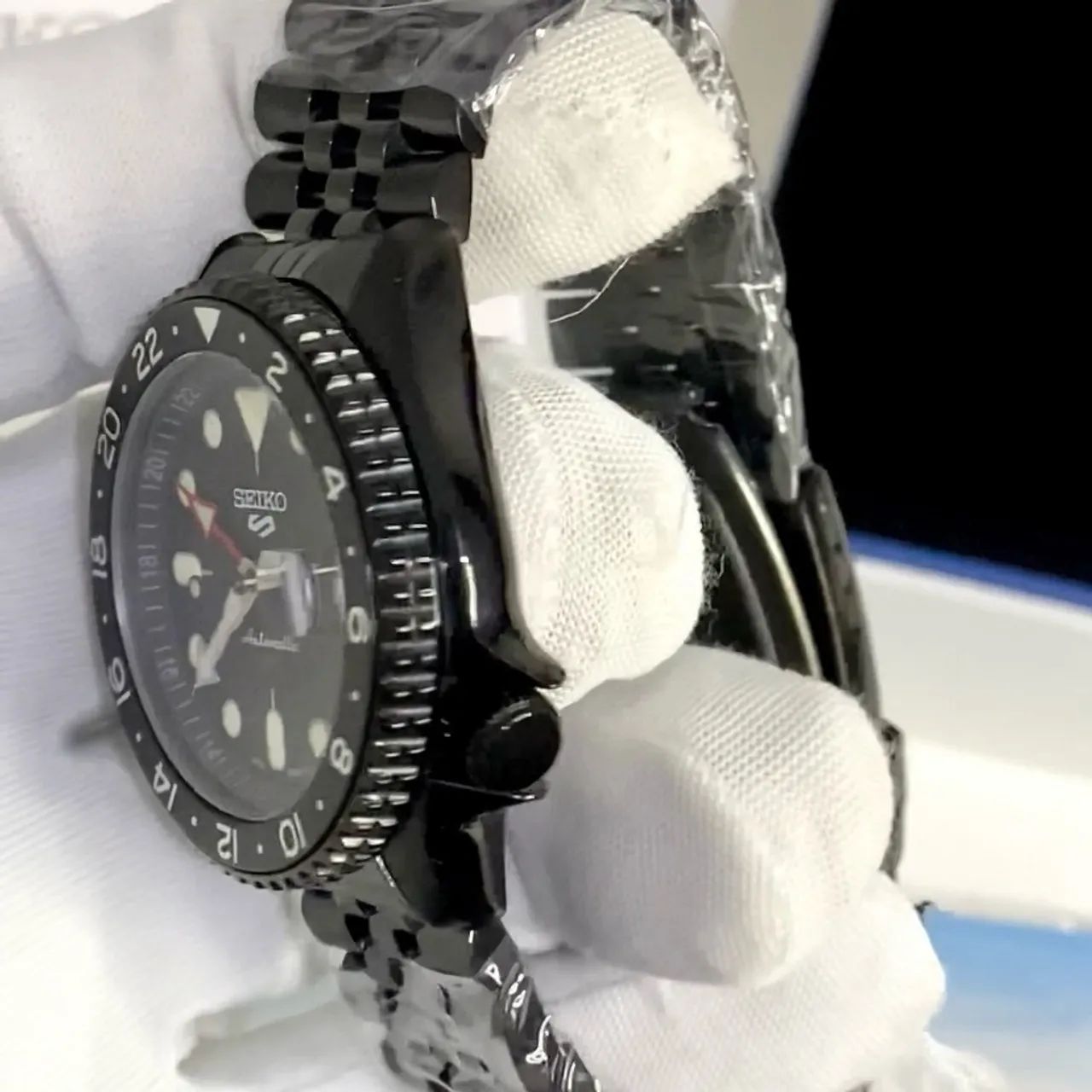 Seiko Sport 5 gmt preto automático  - Foto 3