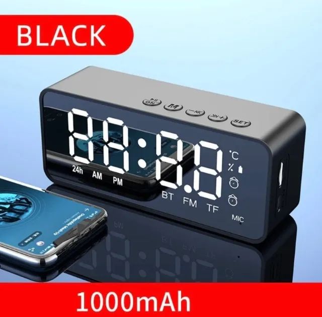 CAIXINHA BLUETOOTH RELOGIO DESPERTADOR  - Foto 4