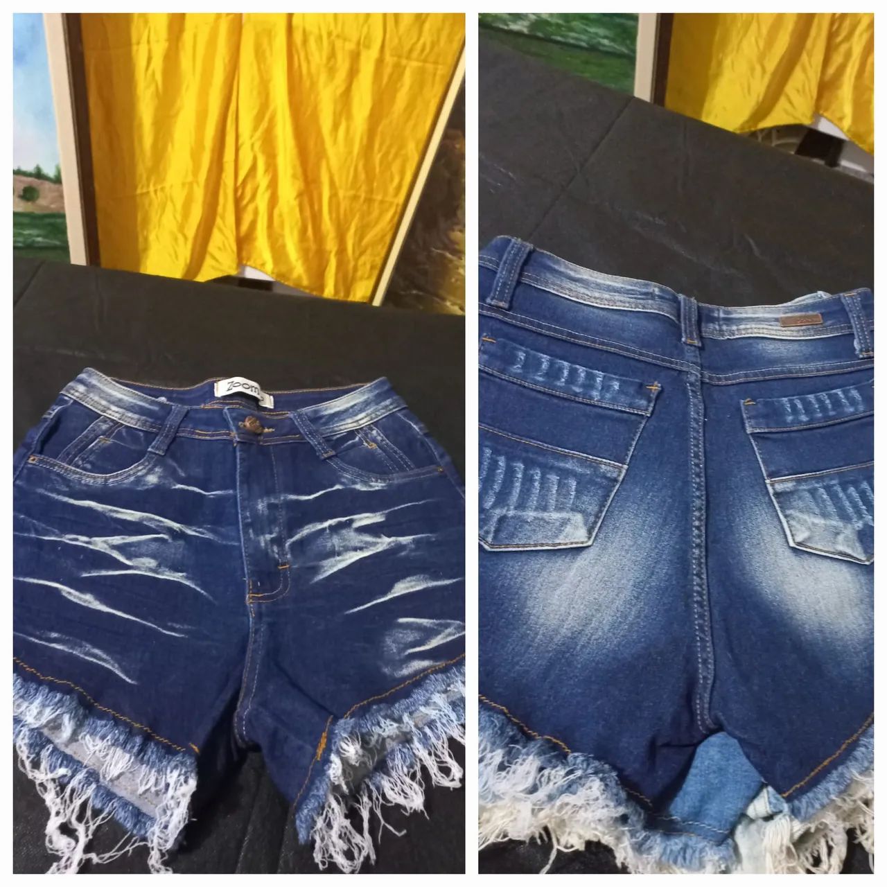 Short jeans feminino  tamanho 40. Lote com 3 peça  - Foto 4