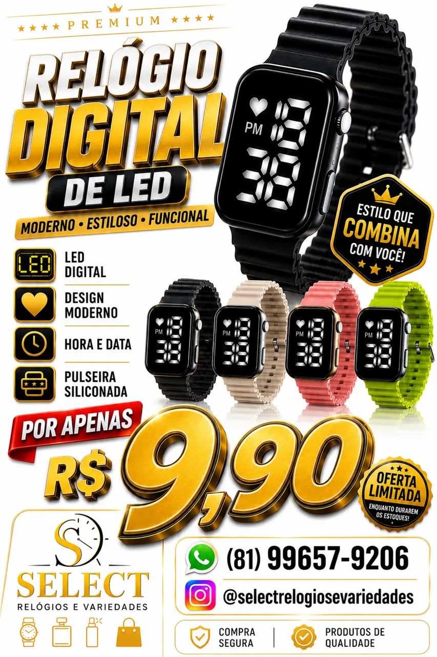 Relógio digital de LED - Foto 5