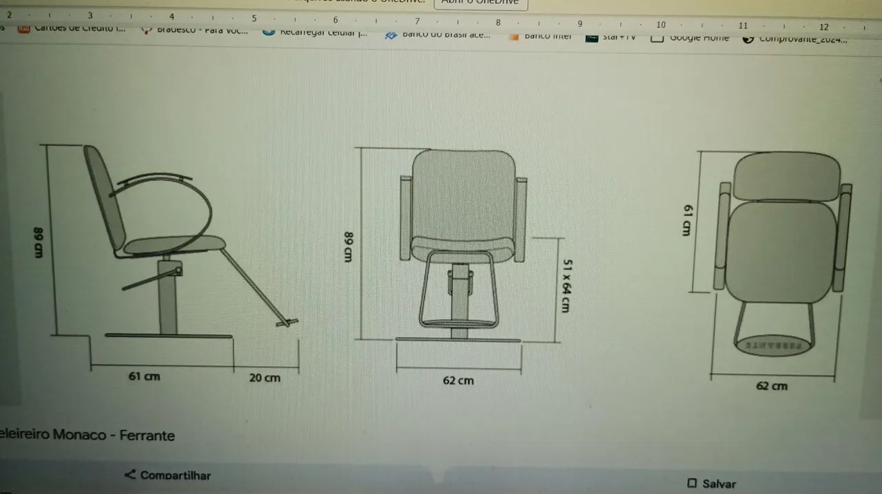 Cadeira Hidráulica Cabeleireiro marca Ferrante  - Foto 5