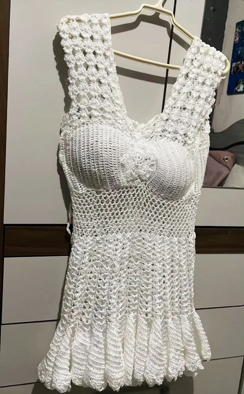 Vestido de Crochê Branco - Foto 2