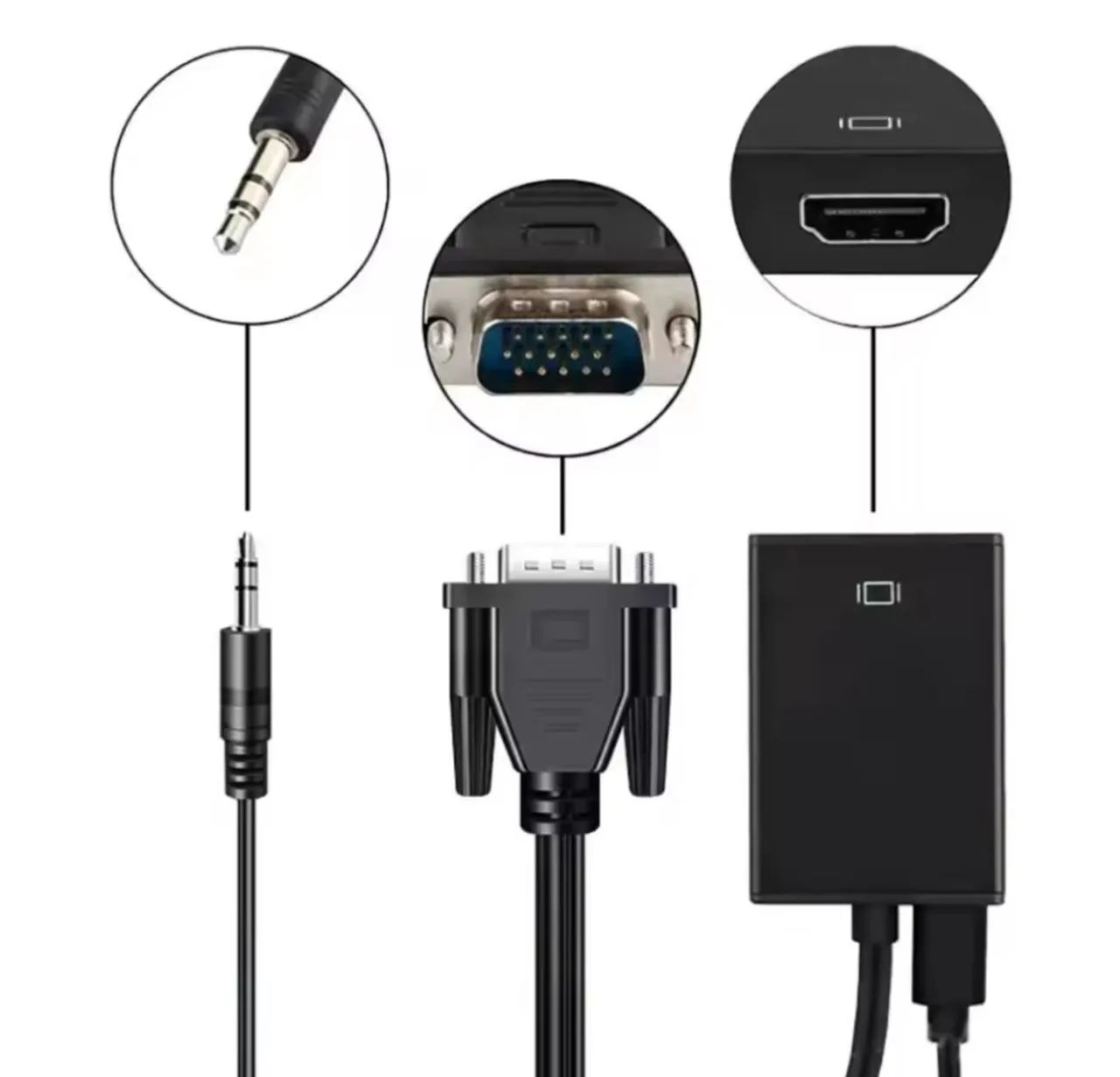 Cabo Conversor VGA para HDMI com áudio  - Foto 2