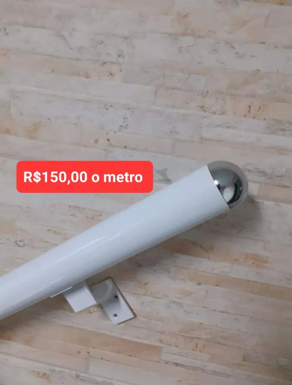 CORRIMÃO DE PAREDE EM ALUMÍNIO MODELO TUBULAR / FABRICAMOS SOB MEDIDA E POR ENCOMENDA. 