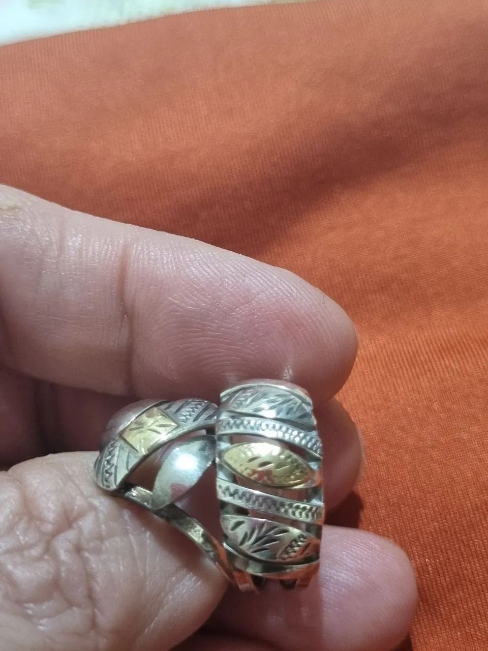 Anel em prata com detalhes em ouro - Foto 3