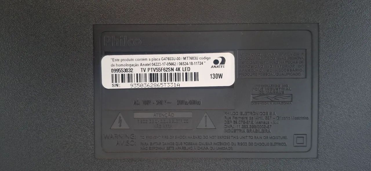 Tv 55" 4k Led philco com defeito - Foto 2
