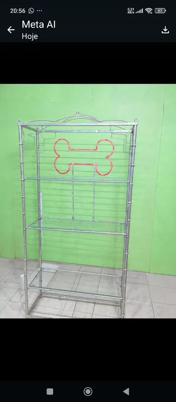 Estante vitrine de ferro Altura 2metros largura 1metro - Foto 2