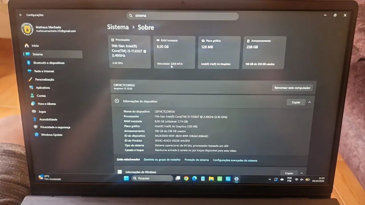 NOTEBOOK DELL INSPIRON 15 3520 - Foto 5