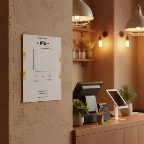 Plaquinha NFC aproximação em acrílico com QR Code para Pix, Google, Site - Foto 5