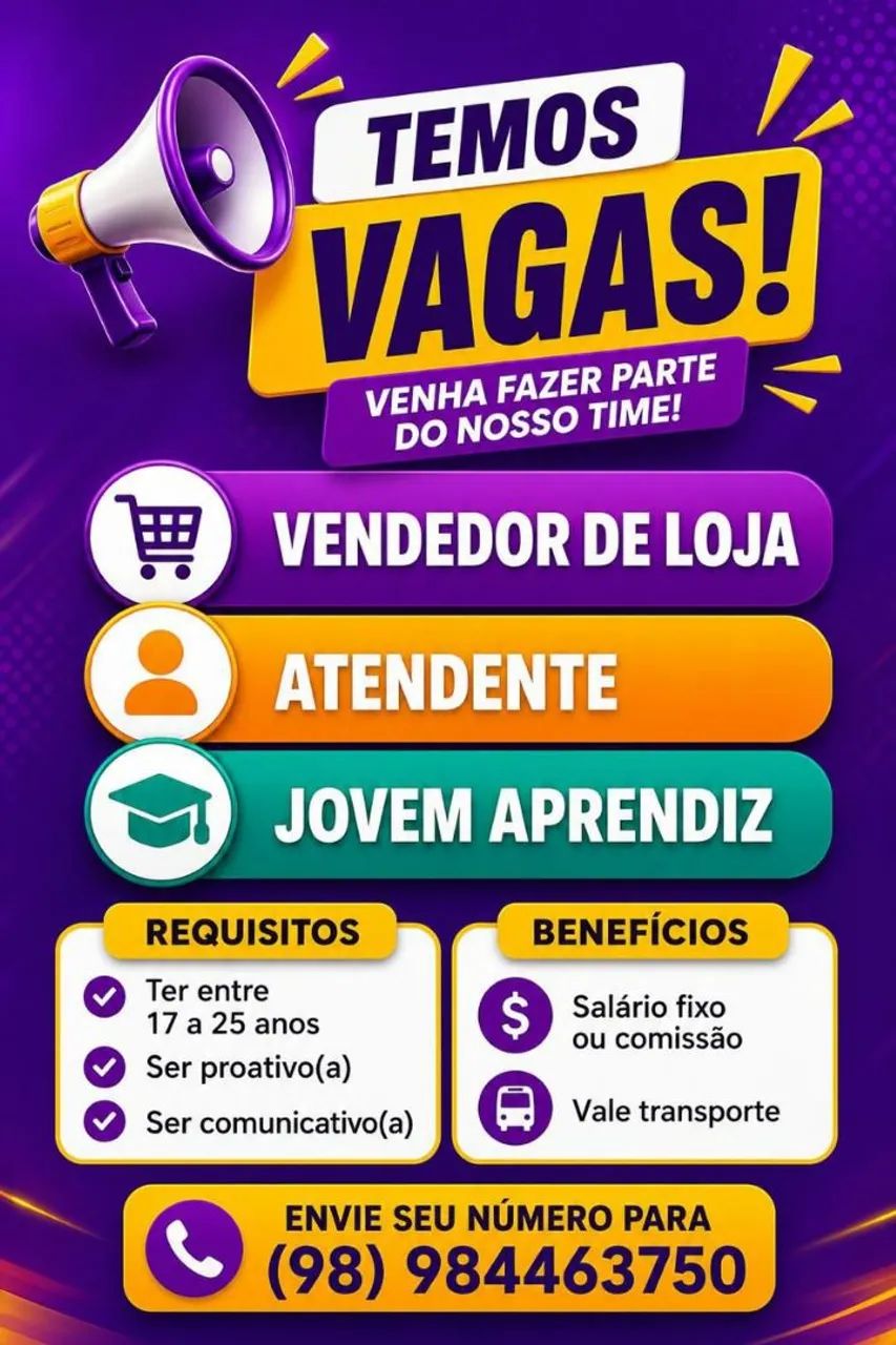 VAGA DISPONÍVEL!!