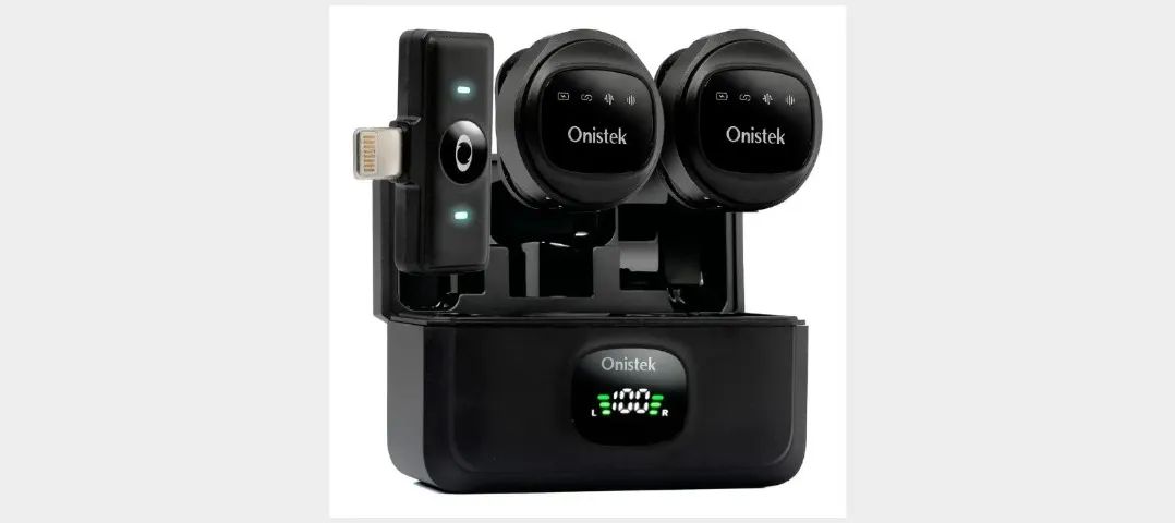 Microfone de Lapela Sem Fio Combo 2 Kits Onistek iPhone e Android Tipo C