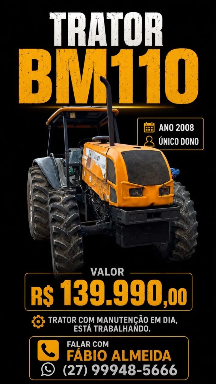 Trator 785 ano 2010  e Bm 110 e 2008 4x4  de mamão e café - Foto 3