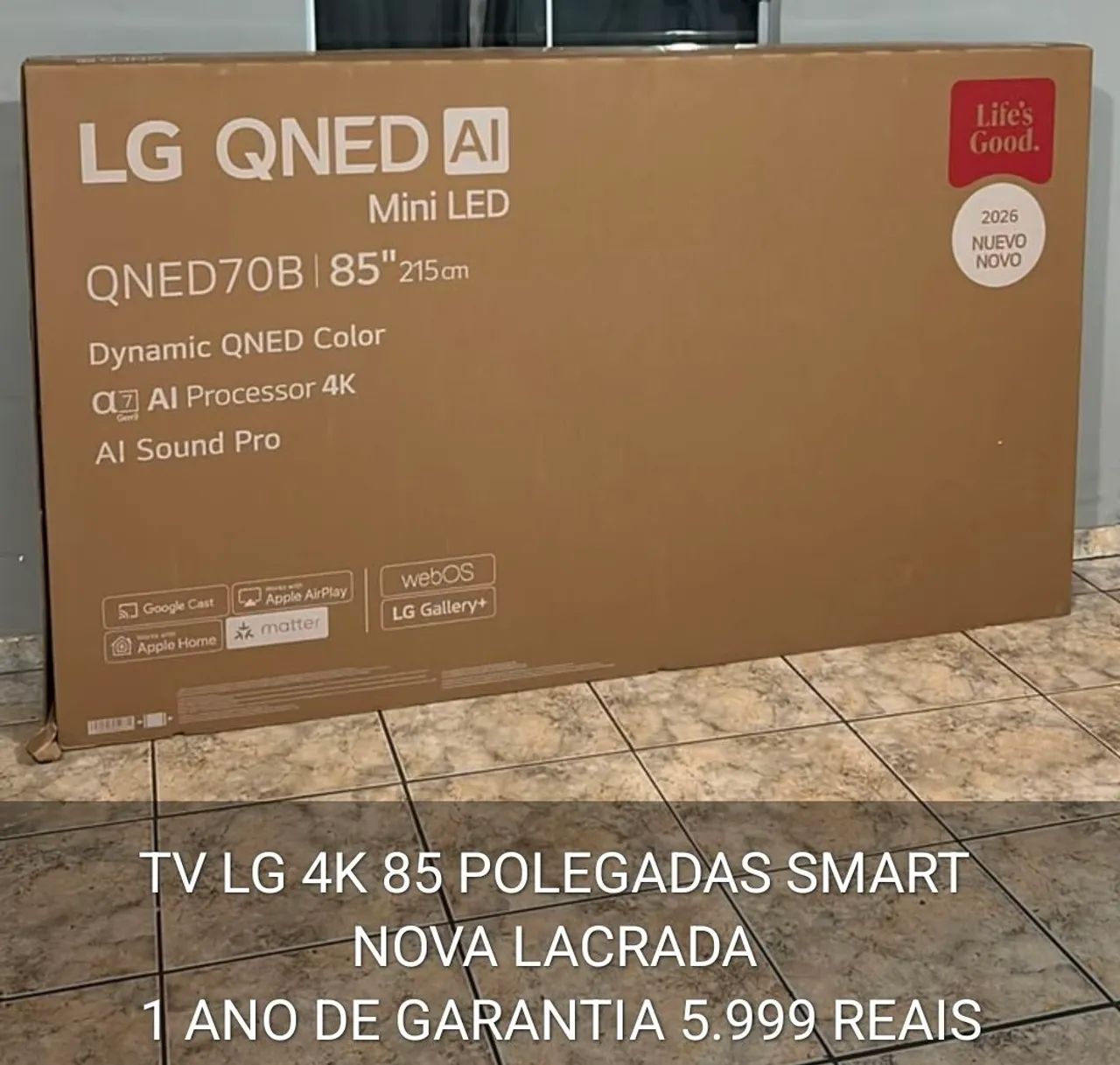 TV LG 4K 85 POLEGADAS SMART NOVA LACRADA COM NOTA E GARANTIA 