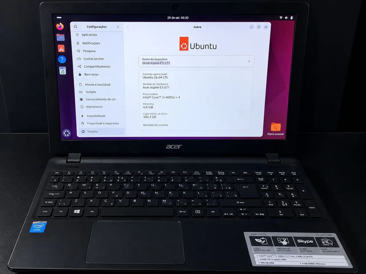 Notebook Acer Aspire E 15 Intel Core i3 4GB RAM HD 500GB - Foto 2