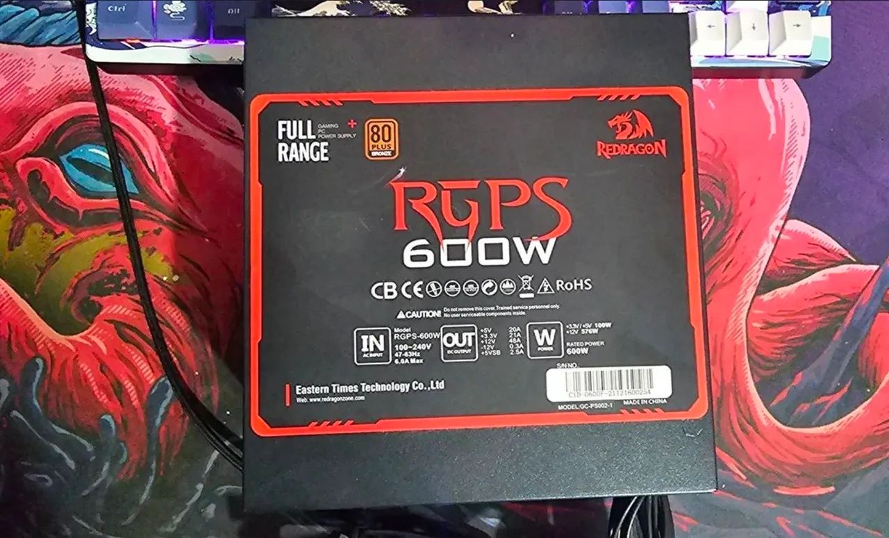 Fonte Redragon 600W  80Plus Bronze
