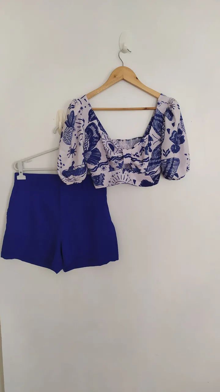 Conjunto de short e cropped Tam P  - Foto 2