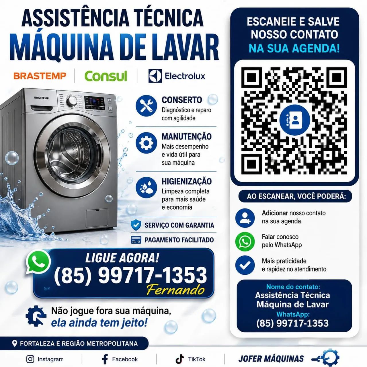Conserto e limpeza Maq de lavar 