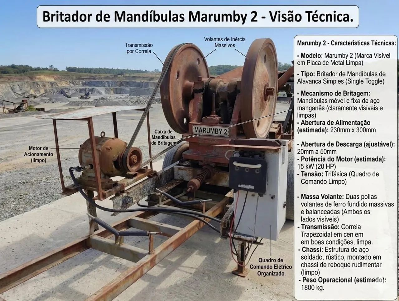 Britador e moinho de pedra. Tudo por 79mil.