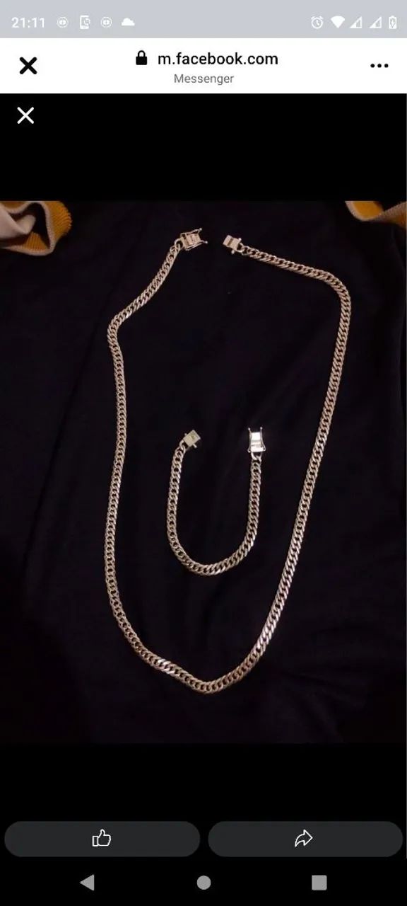 Conjunto de prata elo duplo 7mm 70cm  - Foto 2