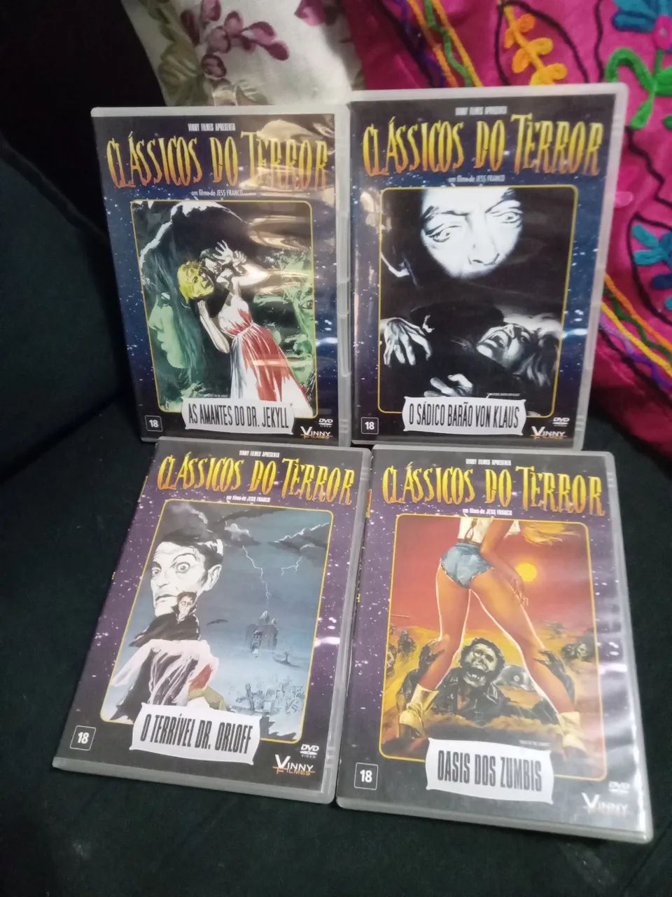 4 DVDs Clássicos do Terror Jekyll Orloff Von Klaus Oasis Zumbis