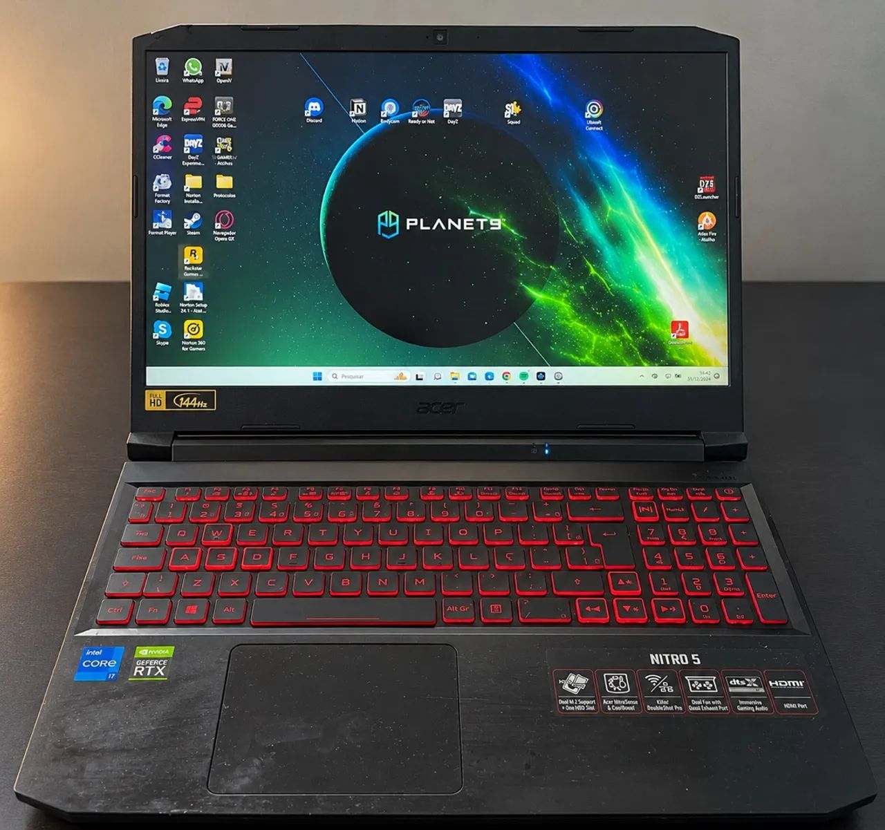 Notebook Gamer Acer Nitro 5 i7-11800H RTX 3050 24GB RAM 144Hz