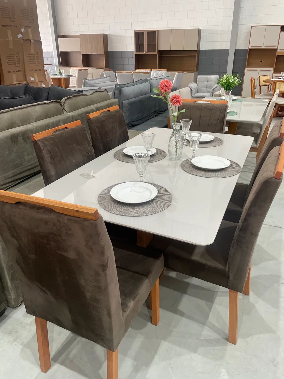 Conjunto Sala De Jantar Retangular 6 Lugares  