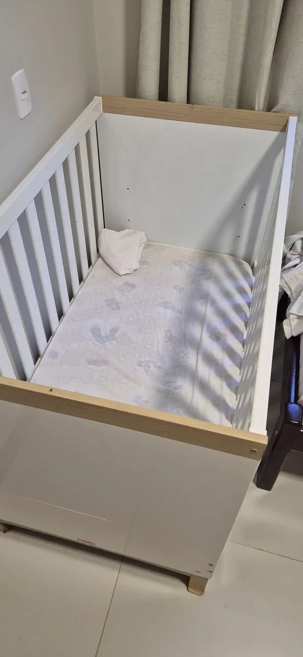 Berço cor Branca com colchão - Foto 2
