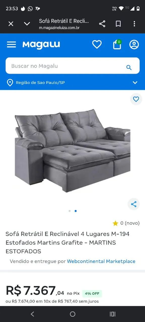 Sofá retrátil cinza - Foto 2