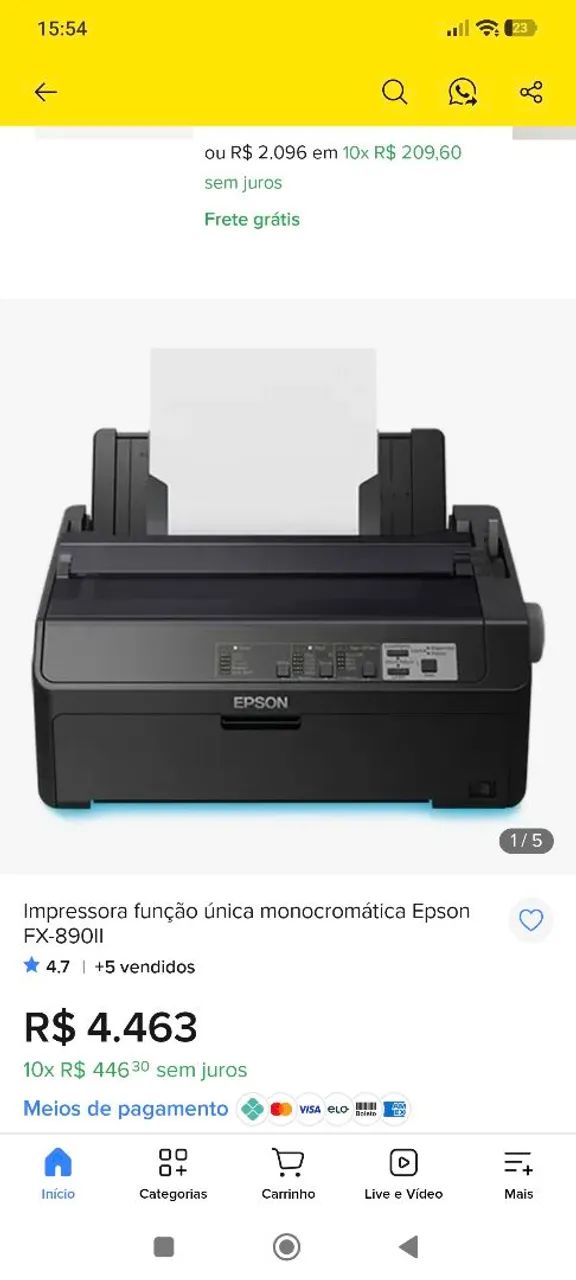Impressora matricial Epson FX 890II - Foto 2