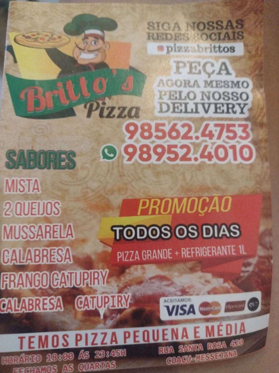 Pizzaiolo para diária 
