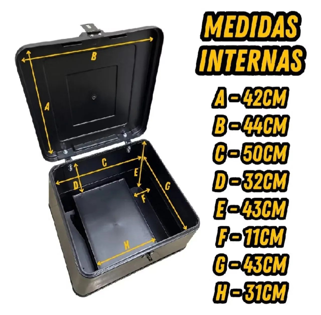 Baú 80 litros com suporte  - Foto 3