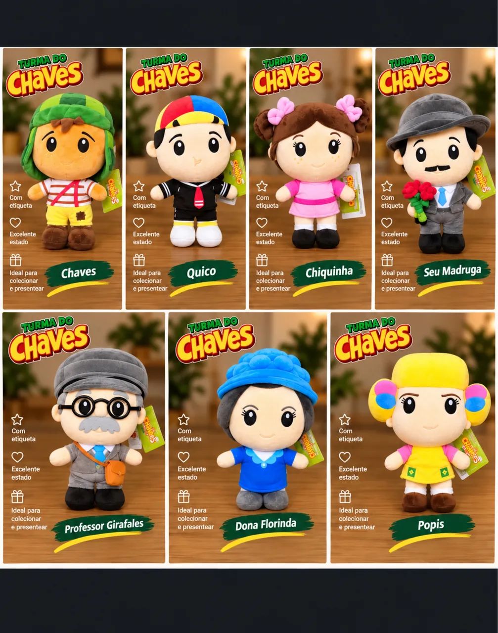 Pelúcia Chaves Turma do Chaves Nova com Etiqueta