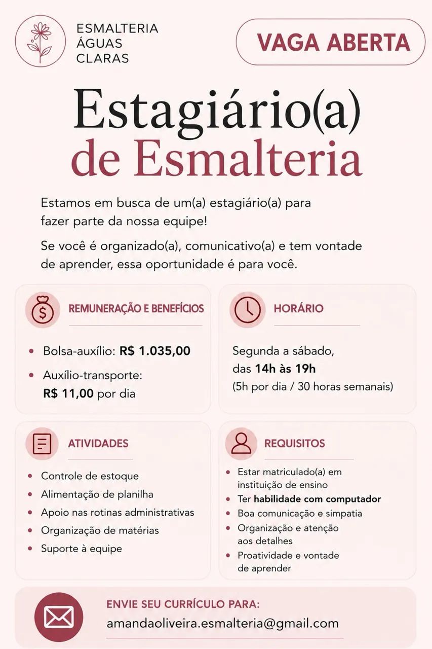 Estagiário(a) de Esmalteria 1
