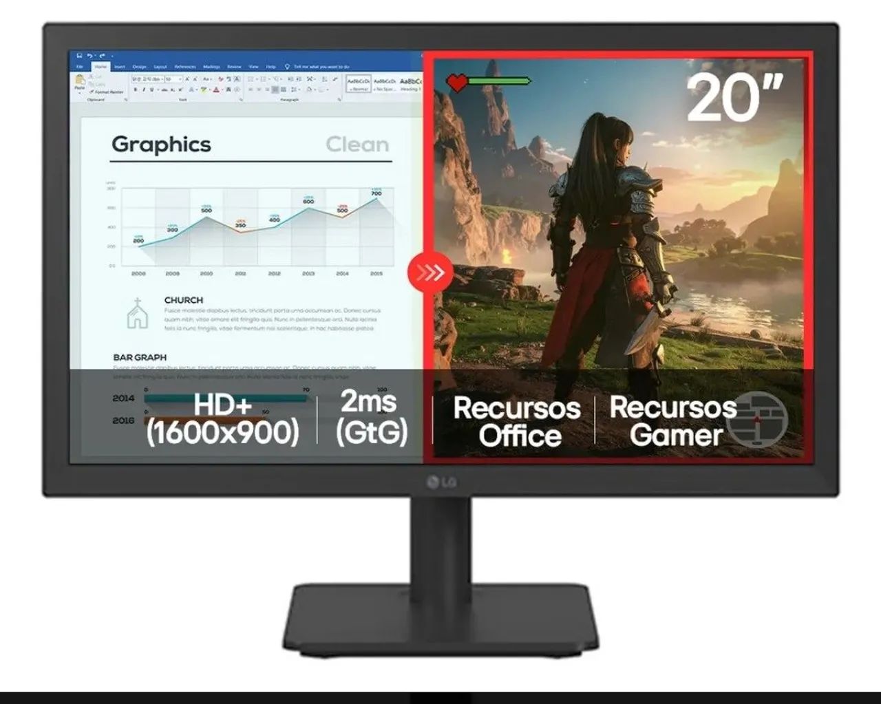 Monitor LG 20 pol 20U401A Hdmi HD+