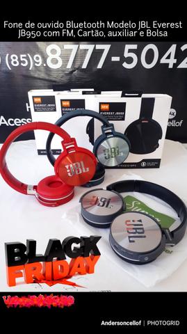 Fone de ouvido Bluetooth Modelo JBL Everest JB950 com FM, Cartão e auxiliar