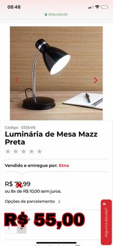 Luminária de mesa