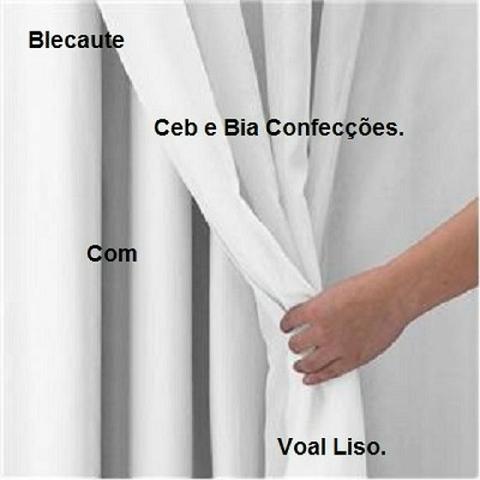 Cortina de Blecaute Cor Branco com Voal Liso Branco - Foto 2