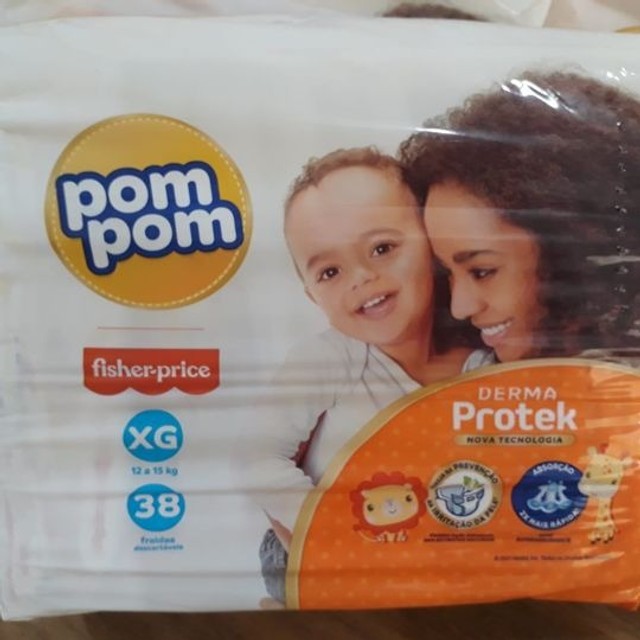 Kit bebê higiene - Fralda Pom Pom +Lenço umedecido - Foto 4