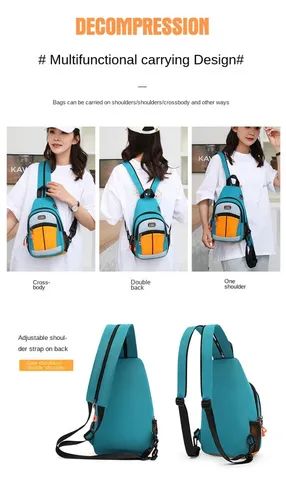 Bolsa transversal com zíper na alça - Foto 4