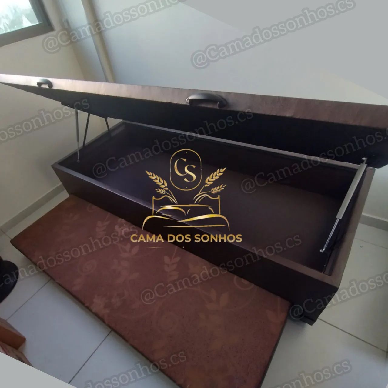 Cama Box com Baú - Queen Size - Nova - Foto 6