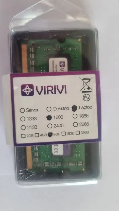 VIRIVI 8GB DDR3L 1600 Notebook Memory64396502684034122