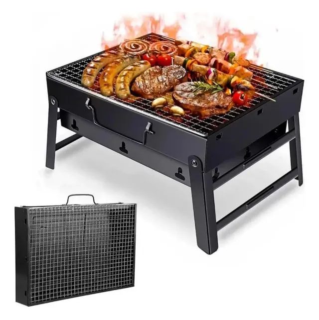 Churrasqueira Portátil Dobrável Camping Pesca Carvão